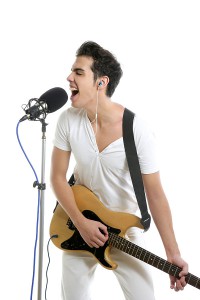 Musician Playing-Guitar and Singing